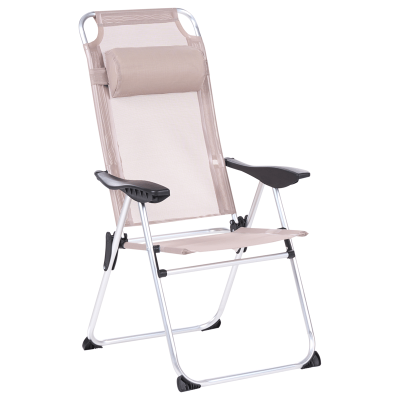 Stol utomhus Asine Aluminum Fällbar - Beige/Svart - Utemöbler & utemiljö - Utestol & trädgårdsstol - Positionsstol