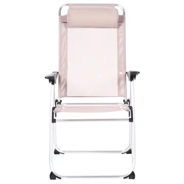 Stol utomhus Asine Aluminum Fällbar - Beige/Svart - Utemöbler & utemiljö - Utestol & trädgårdsstol - Positionsstol
