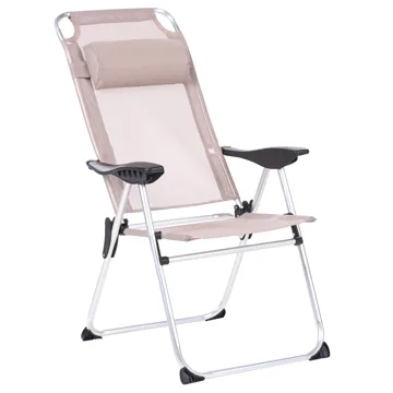 Stol utomhus Asine Aluminum Fällbar - Beige/Svart - Utemöbler & utemiljö - Utestol & trädgårdsstol - Positionsstol