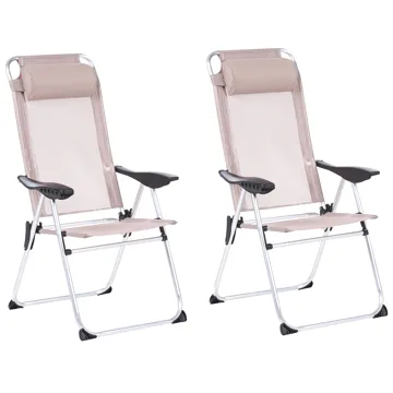 Stol utomhus Asine Aluminum Fällbar - Beige/Svart - Utemöbler & utemiljö - Utestol & trädgårdsstol - Positionsstol