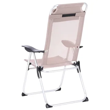 Stol utomhus Asine Aluminum Fällbar - Beige/Svart - Utemöbler & utemiljö - Utestol & trädgårdsstol - Positionsstol