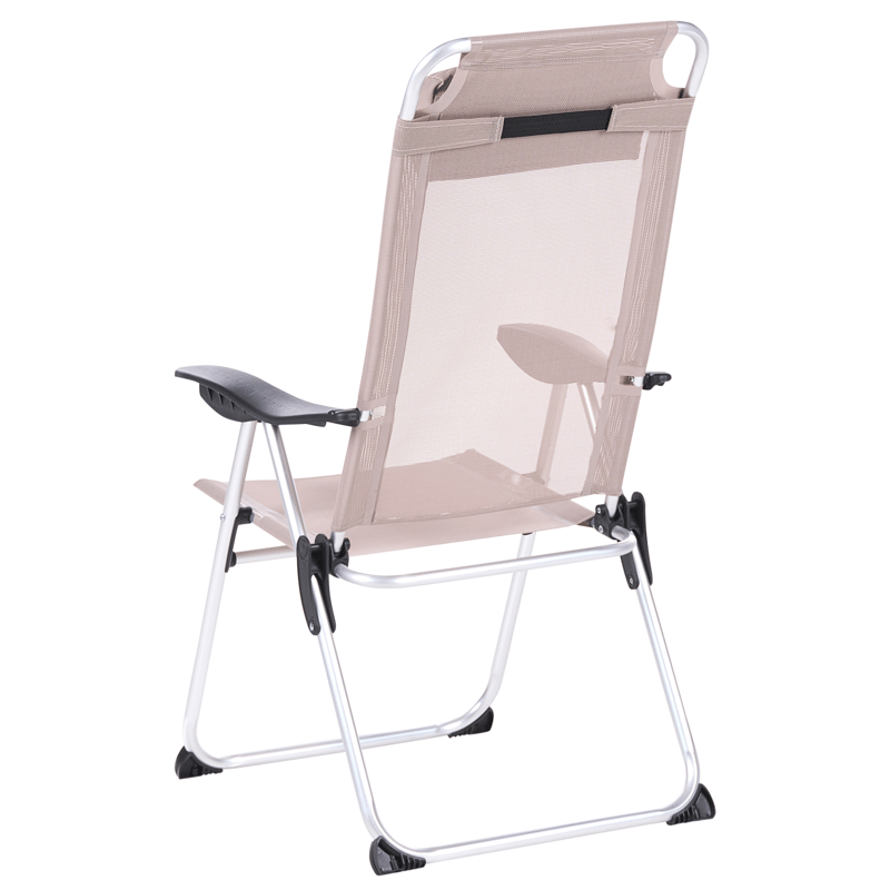Stol utomhus Asine Aluminum Fällbar - Beige/Svart - Utemöbler & utemiljö - Utestol & trädgårdsstol - Positionsstol