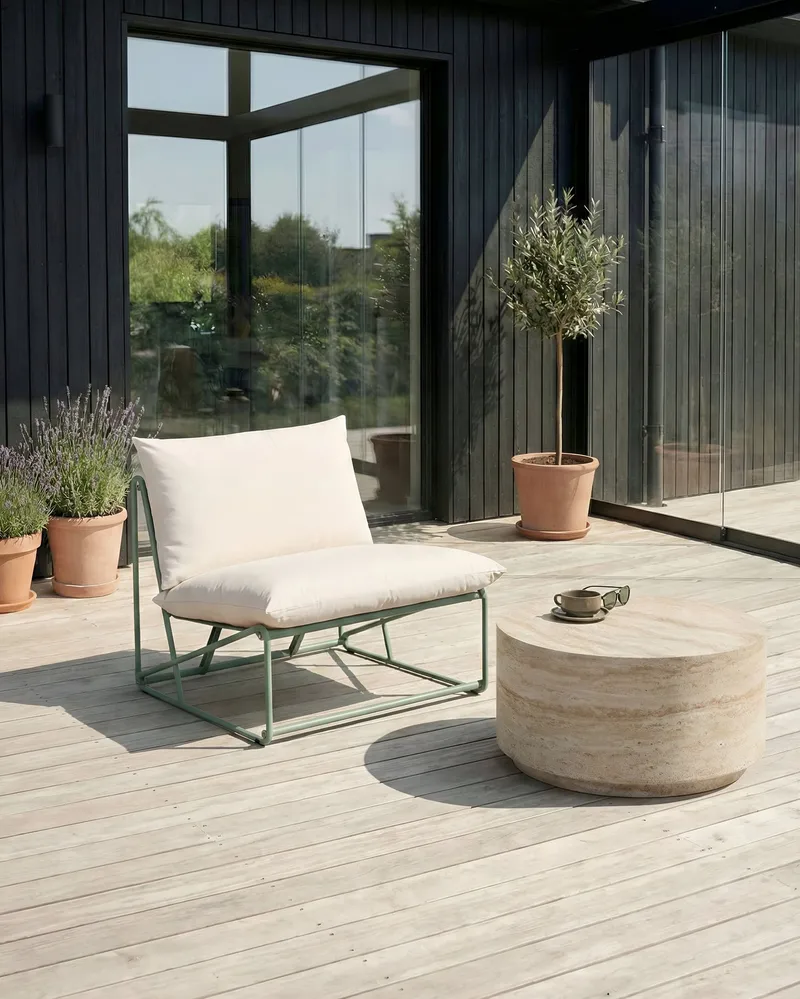 Stol utomhus med Dyna Pico Stål - Grön/Beige - Utemöbler & utemiljö - Utestol & trädgårdsstol - Utefåtölj & loungefåtölj