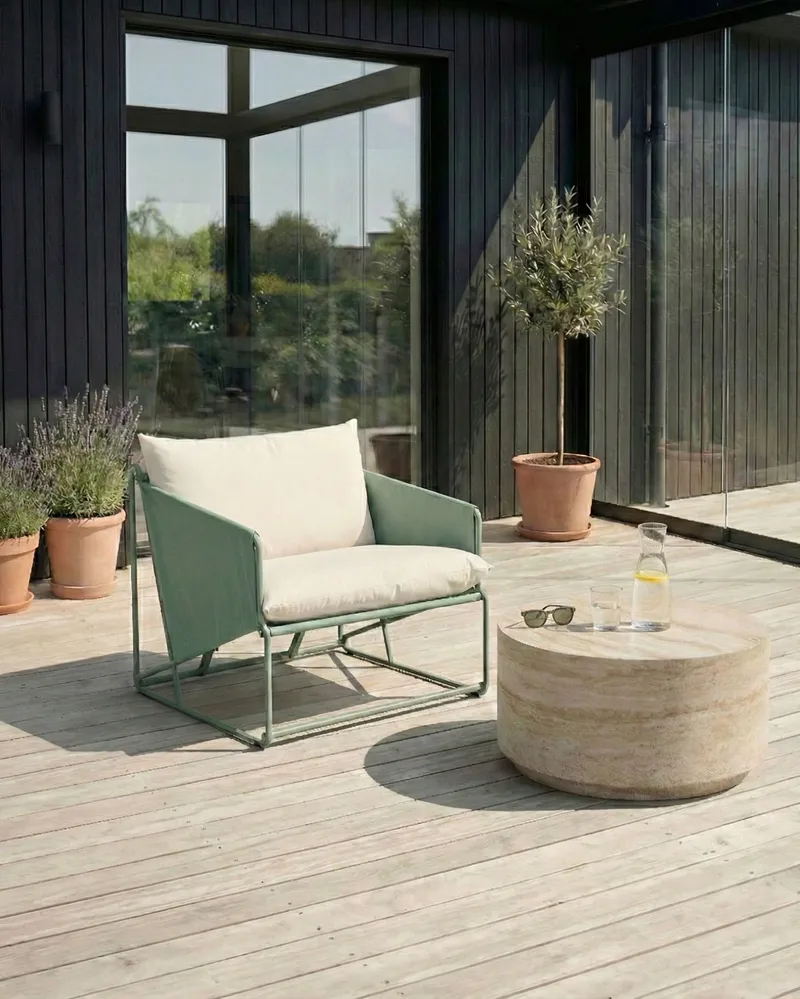 Stol utomhus med Dyna Ponte - Grön/Beige - Utemöbler & utemiljö - Utestol & trädgårdsstol - Utefåtölj & loungefåtölj