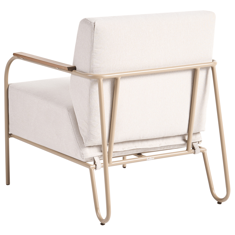 Stol utomhus Nimis med Fotpall - Beige - Utemöbler & utemiljö - Utestol & trädgårdsstol - Utefåtölj & loungefåtölj