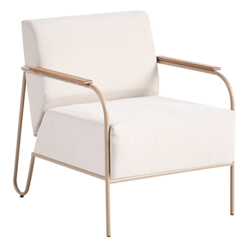 Stol utomhus Nimis med Fotpall - Beige - Utemöbler & utemiljö - Utestol & trädgårdsstol - Utefåtölj & loungefåtölj