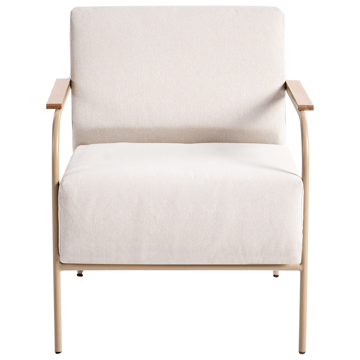 Stol utomhus Nimis med Fotpall - Beige - Utemöbler & utemiljö - Utestol & trädgårdsstol - Utefåtölj & loungefåtölj