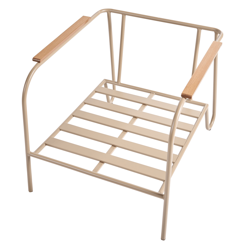 Stol utomhus Nimis med Fotpall - Beige - Utemöbler & utemiljö - Utestol & trädgårdsstol - Utefåtölj & loungefåtölj