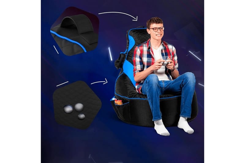 Sufian Sittsäck Utomhus 90 cm - Blå/Svart - Utemöbler & utemiljö - Utestol & trädgårdsstol - Sittsäckar utomhus
