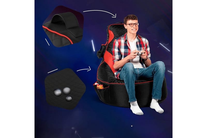 Sufian Sittsäck Utomhus 90 cm - Red/Svart - Utemöbler & utemiljö - Utestol & trädgårdsstol - Sittsäckar utomhus