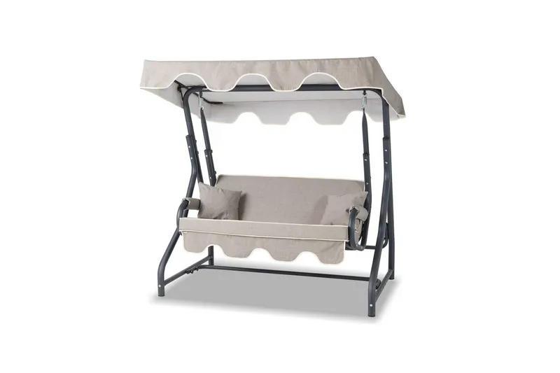 Trädgårdsdubbelgunga Laziuki (170 x 165 x 110 cm) Antracit / Grå, Antracit / Grå