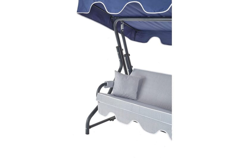 Trädgårdsdubbelgunga Laziuki (170 x 165 x 110 cm) Ljusgrå / Blå - Ljusgrå / Blå - Utemöbler & utemiljö - Utestol & trädgårdsstol - Hängfåtölj & hängstol utomhus