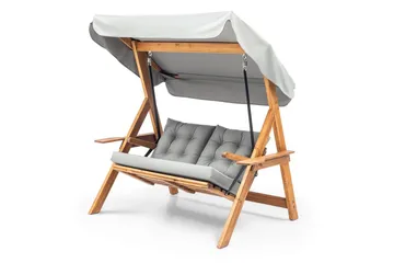 Trädgårdsdubbelgunga Limca Gunga Grå - Grå - Utemöbler & utemiljö - Utestol & trädgårdsstol - Hängfåtölj & hängstol utomhus