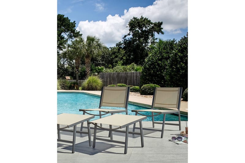 Trädgårdsstol Marceddi - Beige, svart - Utemöbler & utemiljö - Utestol & trädgårdsstol - Utefåtölj & loungefåtölj