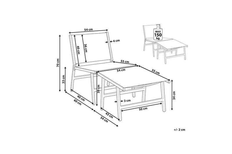 Trädgårdsstol Marceddi - Beige, svart - Utemöbler & utemiljö - Utestol & trädgårdsstol - Utefåtölj & loungefåtölj