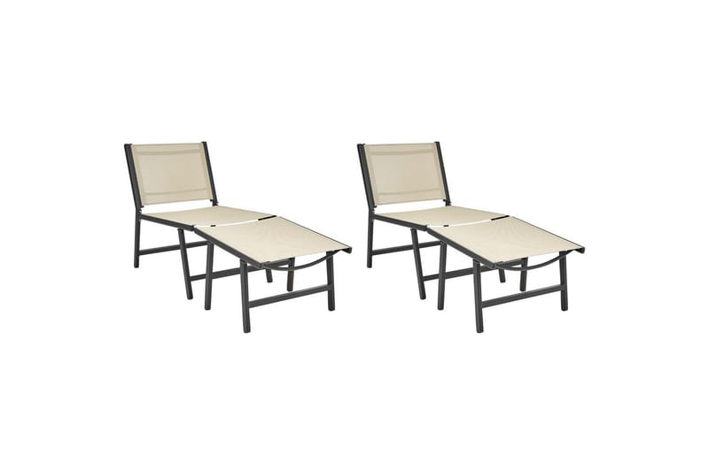 Trädgårdsstol set om 2 Marceddi - Beige, svart - Utemöbler & utemiljö - Utestol & trädgårdsstol - Utefåtölj & loungefåtölj