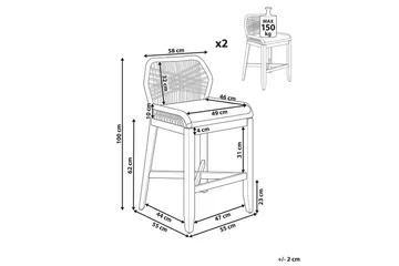 Trädgårdsstol set om 2 Talamone - Utemöbler & utemiljö - Utestol & trädgårdsstol - Barstol utomhus