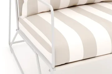 Usteryd loungefåtölj utomhus i järn med vattenavisande randig dyna - Beige / Vit - Utemöbler & utemiljö - Utestol & trädgårdsstol - Utefåtölj & loungefåtölj