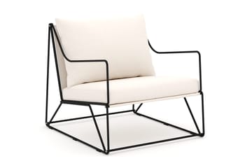 Usteryd loungefåtölj utomhus - Svart/Beige - Utemöbler & utemiljö - Utestol & trädgårdsstol - Utefåtölj & loungefåtölj