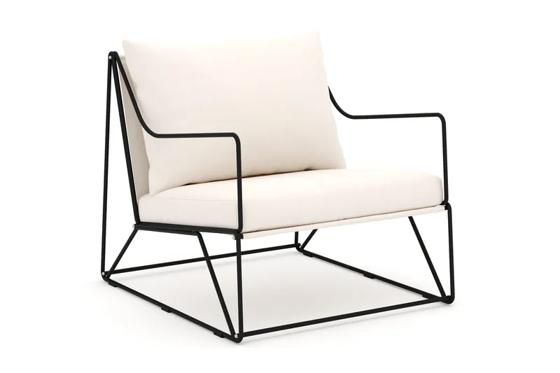 Usteryd loungefåtölj utomhus, Svart/Beige