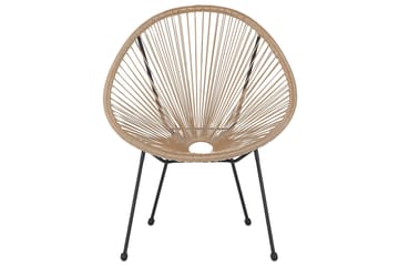Utefåtölj Cayaco - Natural/Beige/Svart - Utemöbler & utemiljö - Utestol & trädgårdsstol - Utefåtölj & loungefåtölj