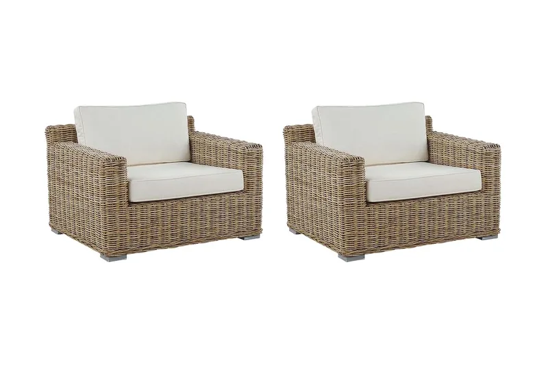 Apriliana Utefåtölj 2-pack - Konstrotting/Ljusbrun - Utemöbler & utemiljö - Utestol & trädgårdsstol - Utefåtölj & loungefåtölj