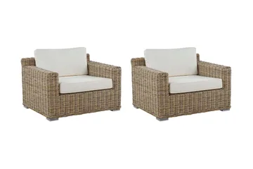 Apriliana Utefåtölj 2-pack - Konstrotting/Ljusbrun - Utemöbler & utemiljö - Utestol & trädgårdsstol - Utefåtölj & loungefåtölj