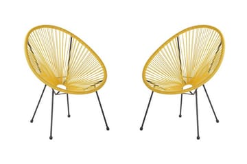 Cayaco Utestol 2-pack - Konstrotting/Gul - Utemöbler & utemiljö - Utestol & trädgårdsstol - Utefåtölj & loungefåtölj