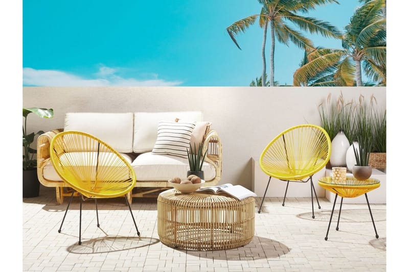Cayaco Utestol 2-pack - Konstrotting/Gul - Utemöbler & utemiljö - Utestol & trädgårdsstol - Utefåtölj & loungefåtölj