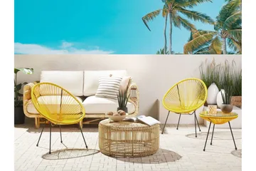 Cayaco Utestol 2-pack - Konstrotting/Gul - Utemöbler & utemiljö - Utestol & trädgårdsstol - Utefåtölj & loungefåtölj