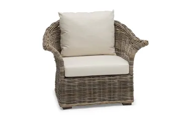 Edsklinta Utefåtölj m Dyna Rotting/Vit - Hillerstorp - Utemöbler & utemiljö - Utestol & trädgårdsstol - Utefåtölj & loungefåtölj