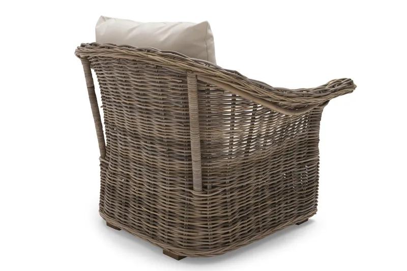 Edsklinta Utefåtölj m Dyna Rotting/Vit - Hillerstorp - Utemöbler & utemiljö - Utestol & trädgårdsstol - Utefåtölj & loungefåtölj