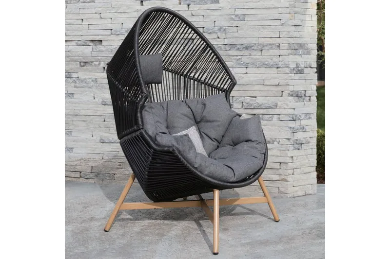 Helsinki Fåtolj Svart - Utemöbler & utemiljö - Utestol & trädgårdsstol - Utefåtölj & loungefåtölj