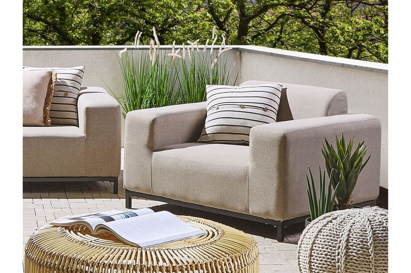 Hughen Utefåtölj 2-pack - Beige/Svart - Utemöbler & utemiljö - Utestol & trädgårdsstol - Utefåtölj & loungefåtölj