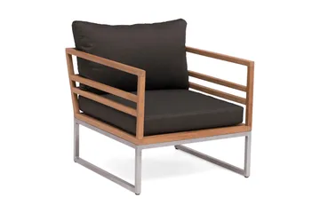 Kaxheden Loungefåtölj Utomhus Trä/Aluminium/Svart - Hillerstorp - Utemöbler & utemiljö - Utestol & trädgårdsstol - Utefåtölj & loungefåtölj