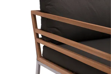 Kaxheden Loungefåtölj Utomhus Trä/Aluminium/Svart - Hillerstorp - Utemöbler & utemiljö - Utestol & trädgårdsstol - Utefåtölj & loungefåtölj