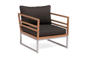 Loungefåtölj Utomhus Kaxheden Trä/Aluminium/Svart - Hillerstorp - Utemöbler & utemiljö - Utestol & trädgårdsstol - Utefåtölj & loungefåtölj