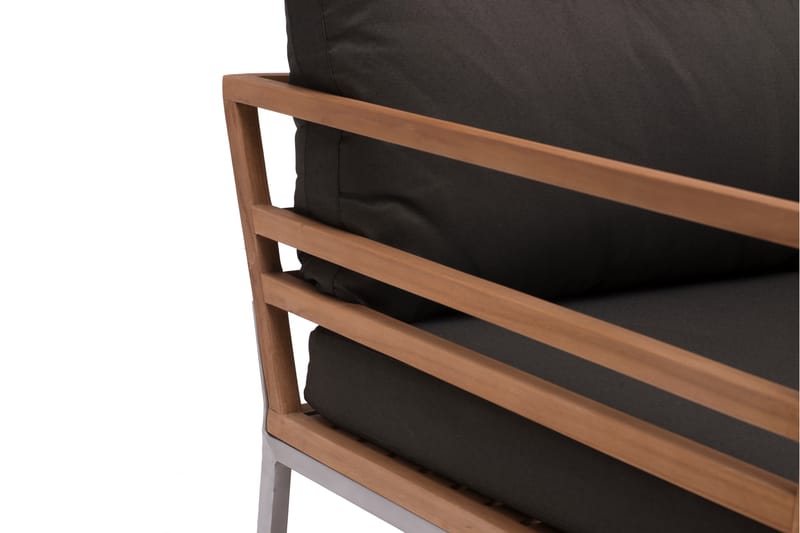 Loungefåtölj Utomhus Kaxheden Trä/Aluminium/Svart - Hillerstorp - Utemöbler & utemiljö - Utestol & trädgårdsstol - Utefåtölj & loungefåtölj