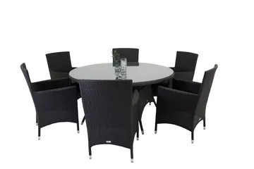 Malin Karmstol Utomhus Svart - Venture Home - Utemöbler & utemiljö - Utestol & trädgårdsstol - Utefåtölj & loungefåtölj