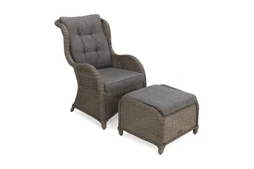 Marcus Öronlappsfåtölj Utomhus - Grå - Utemöbler & utemiljö - Utestol & trädgårdsstol - Utefåtölj & loungefåtölj