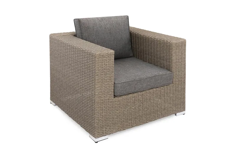 Marcus Loungefåtölj med Dyna - Utefåtölj Rotting Utemöbler - Grå - Utemöbler & utemiljö - Utestol & trädgårdsstol - Utefåtölj & loungefåtölj