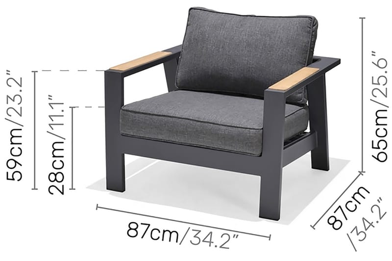 Palau Utefåtölj - Grå - Utemöbler & utemiljö - Utestol & trädgårdsstol - Utefåtölj & loungefåtölj