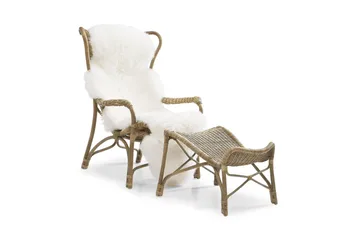 Praktö Fåtölj med Fotpall Naturrotting - Hillerstorp - Utemöbler & utemiljö - Loungemöbler - Loungestol utomhus