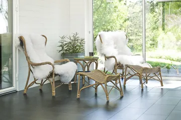 Praktö Fåtölj med Fotpall Naturrotting - Hillerstorp - Utemöbler & utemiljö - Loungemöbler - Loungestol utomhus