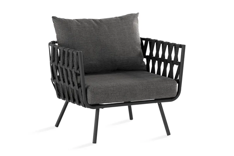 Sandina Utefåtölj – Loungefåtölj för Utemöbler - Svart / Grå - Utemöbler & utemiljö - Utestol & trädgårdsstol - Utefåtölj & loungefåtölj