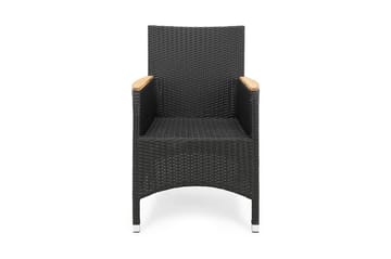 Thor Lyx Utefåtölj med Armledare - Loungefåtölj för Utemöbler i Trä och Konstrotting - Svart / Natur - Utemöbler & utemiljö - Utestol & trädgårdsstol - Utefåtölj & loungefåtölj