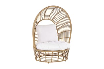 Trädgårdsfåtölj konstrotting natur/vit LIDO - Trä/natur - Utemöbler & utemiljö - Utestol & trädgårdsstol - Utefåtölj & loungefåtölj