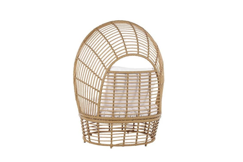 Trädgårdsfåtölj konstrotting natur/vit LIDO - Trä/natur - Utemöbler & utemiljö - Utestol & trädgårdsstol - Utefåtölj & loungefåtölj