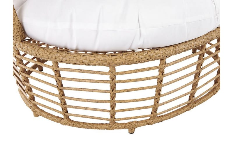 Trädgårdsfåtölj konstrotting natur/vit LIDO - Trä/natur - Utemöbler & utemiljö - Utestol & trädgårdsstol - Utefåtölj & loungefåtölj