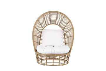 Trädgårdsfåtölj konstrotting natur/vit LIDO - Trä/natur - Utemöbler & utemiljö - Utestol & trädgårdsstol - Utefåtölj & loungefåtölj